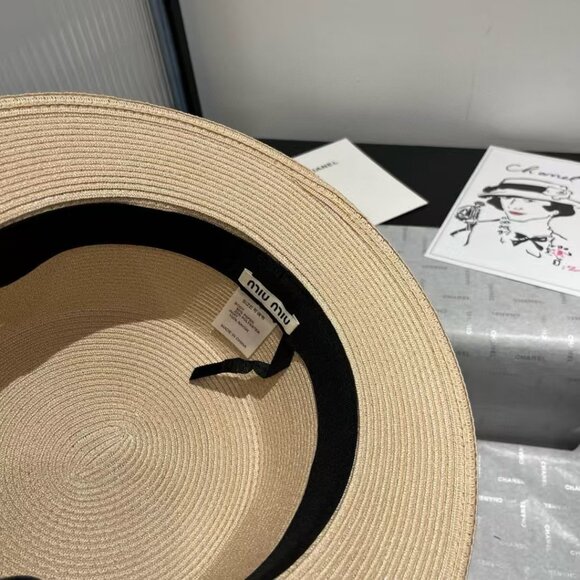 Miu Miu Straw Hat with Red Trim main image 7